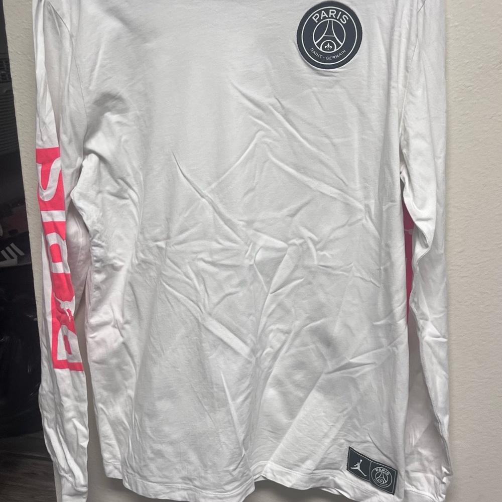 Jordan White Tee with Red Logo